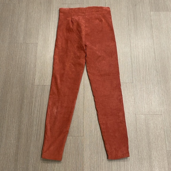 Dear Friends Rust Red Vegan Suede High Waisted Pants - Picture 9 of 13